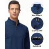 imageBoladeci Mens Quarter Zip Pullover Premium Fleece Lined Heather Long Sleeve Golf Shirts Midweight 14 Half Zip SweatshirtsNavy Blue