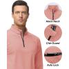 imageBoladeci Mens Quarter Zip Pullover Premium Fleece Lined Heather Long Sleeve Golf Shirts Midweight 14 Half Zip SweatshirtsPink