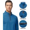 imageBoladeci Mens Quarter Zip Pullover Premium Fleece Lined Heather Long Sleeve Golf Shirts Midweight 14 Half Zip SweatshirtsSea Blue