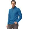 imageBoladeci Mens Quarter Zip Pullover Premium Fleece Lined Heather Long Sleeve Golf Shirts Midweight 14 Half Zip SweatshirtsSea Blue