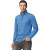 imageBoladeci Mens Quarter Zip Pullover Premium Fleece Lined Heather Long Sleeve Golf Shirts Midweight 14 Half Zip SweatshirtsSky Blue