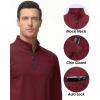 imageBoladeci Mens Quarter Zip Pullover Premium Fleece Lined Heather Long Sleeve Golf Shirts Midweight 14 Half Zip SweatshirtsWine Red