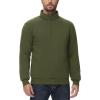 imageBoladeci Mens Quarter Zip Pullover Premium Sherpa Lined Long Sleeve Golf Shirts for Men Midweight 14 Half Zip SweatshirtsArmy Green