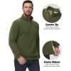 imageBoladeci Mens Quarter Zip Pullover Premium Sherpa Lined Long Sleeve Golf Shirts for Men Midweight 14 Half Zip SweatshirtsArmy Green