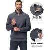 imageBoladeci Mens Quarter Zip Pullover Premium Sherpa Lined Long Sleeve Golf Shirts for Men Midweight 14 Half Zip SweatshirtsDark Grey