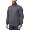 imageBoladeci Mens Quarter Zip Pullover Premium Sherpa Lined Long Sleeve Golf Shirts for Men Midweight 14 Half Zip SweatshirtsDark Grey