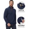 imageBoladeci Mens Quarter Zip Pullover Premium Sherpa Lined Long Sleeve Golf Shirts for Men Midweight 14 Half Zip SweatshirtsNavy