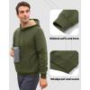 imageBoladeci Mens Sherpa Lined Hoodie Heavy Weight Cotton Winter Cold Weather Warm Fleece Thick Hooded Sweatshirts PulloverArmy Green