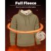 imageBoladeci Mens Sherpa Lined Hoodie Heavy Weight Cotton Winter Cold Weather Warm Fleece Thick Hooded Sweatshirts PulloverKhaki