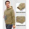 imageBoladeci Mens Sherpa Lined Hoodie Heavy Weight Cotton Winter Cold Weather Warm Fleece Thick Hooded Sweatshirts PulloverKhaki