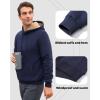 imageBoladeci Mens Sherpa Lined Hoodie Heavy Weight Cotton Winter Cold Weather Warm Fleece Thick Hooded Sweatshirts PulloverNavy