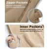 imageBoladeci Mens Sherpa Lined Hoodie Jacket Winter Warm Heavy Weight Zip Up Hooded Sweatshirt Thick Fleece CoatsKhaki