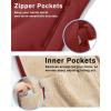 imageBoladeci Mens Sherpa Lined Hoodie Jacket Winter Warm Heavy Weight Zip Up Hooded Sweatshirt Thick Fleece CoatsOrange Red