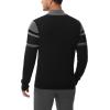 imageBoladeci Mens Sweaters Quarter Zip Pullover Premium Cotton Comfort Mock Neck Striped Fall Winter Fashion Thermal SweatersBlack