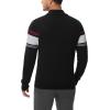 imageBoladeci Mens Sweaters Quarter Zip Pullover Premium Cotton Comfort Mock Neck Striped Fall Winter Fashion Thermal SweatersBlack Light Grey