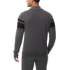 imageBoladeci Mens Sweaters Quarter Zip Pullover Premium Cotton Comfort Mock Neck Striped Fall Winter Fashion Thermal SweatersDark Grey