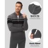 imageBoladeci Mens Sweaters Quarter Zip Pullover Premium Cotton Comfort Mock Neck Striped Fall Winter Fashion Thermal SweatersDark Grey