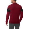 imageBoladeci Mens Sweaters Quarter Zip Pullover Premium Cotton Comfort Mock Neck Striped Fall Winter Fashion Thermal SweatersWine Red Black