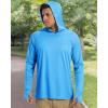 imageBoladeci Mens UPF 50 Sun Protection Lightweight Hoodie Shirts Long Sleeve Fishing Shirts SPF UV Hiking SwimAzure
