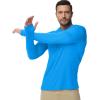 imageBoladeci Mens UPF 50 Sun Protection Lightweight Hoodie Shirts Long Sleeve Fishing Shirts SPF UV Hiking SwimAzure