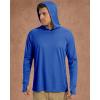 imageBoladeci Mens UPF 50 Sun Protection Lightweight Hoodie Shirts Long Sleeve Fishing Shirts SPF UV Hiking SwimBright Blue