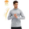 imageBoladeci Mens UPF 50 Sun Protection Lightweight Hoodie Shirts Long Sleeve Fishing Shirts SPF UV Hiking SwimLight Gray