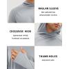 imageBoladeci Mens UPF 50 Sun Protection Lightweight Hoodie Shirts Long Sleeve Fishing Shirts SPF UV Hiking SwimLight Gray
