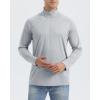 imageBoladeci Mens UPF 50 Sun Shirts 14 Zip Long Sleeve SPF UV Protection Lightweight Quick Dry Quarter Zip Golf ShirtsLight Grey