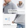 imageBoladeci Mens UPF 50 Sun Shirts 14 Zip Long Sleeve SPF UV Protection Lightweight Quick Dry Quarter Zip Golf ShirtsLight Grey