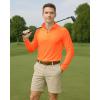 imageBoladeci Mens UPF 50 Sun Shirts 14 Zip Long Sleeve SPF UV Protection Lightweight Quick Dry Quarter Zip Golf ShirtsOrange