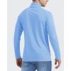 imageBoladeci Mens UPF 50 Sun Shirts 14 Zip Long Sleeve SPF UV Protection Lightweight Quick Dry Quarter Zip Golf ShirtsPale Blue