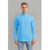 imageBoladeci Mens UPF 50 Sun Shirts 14 Zip Long Sleeve SPF UV Protection Lightweight Quick Dry Quarter Zip Golf ShirtsWater Blue