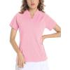imageBoladeci Womens Polo Shirts Short Sleeve UPF 50 Sun Protection V Neck Heather Lightweight Quick Dry SPF Swim Golf Shirts