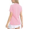 imageBoladeci Womens Polo Shirts Short Sleeve UPF 50 Sun Protection V Neck Heather Lightweight Quick Dry SPF Swim Golf Shirts