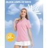 imageBoladeci Womens Polo Shirts Short Sleeve UPF 50 Sun Protection V Neck Heather Lightweight Quick Dry SPF Swim Golf Shirts