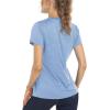 imageBoladeci Womens Short Sleeve Shirts Lightweight Quick Dry Wrinkle Resistant Heather Crew Neck Athletic Gym Workout Shirts