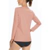 imageBoladeci Womens Swim Shirts Long Sleeve V Neck UPF 50 Sun Protection Quick Dry Rash Guard Workout TopsApricot