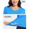 imageBoladeci Womens Swim Shirts Long Sleeve V Neck UPF 50 Sun Protection Quick Dry Rash Guard Workout TopsAzure