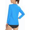 imageBoladeci Womens Swim Shirts Long Sleeve V Neck UPF 50 Sun Protection Quick Dry Rash Guard Workout TopsAzure