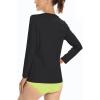 imageBoladeci Womens Swim Shirts Long Sleeve V Neck UPF 50 Sun Protection Quick Dry Rash Guard Workout TopsBlack