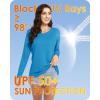 imageBoladeci Womens Swim Shirts Long Sleeve V Neck UPF 50 Sun Protection Quick Dry Rash Guard Workout TopsBlue Green