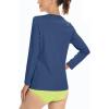 imageBoladeci Womens Swim Shirts Long Sleeve V Neck UPF 50 Sun Protection Quick Dry Rash Guard Workout TopsBlue Grey