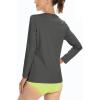 imageBoladeci Womens Swim Shirts Long Sleeve V Neck UPF 50 Sun Protection Quick Dry Rash Guard Workout TopsDark Grey