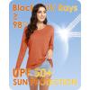 imageBoladeci Womens Swim Shirts Long Sleeve V Neck UPF 50 Sun Protection Quick Dry Rash Guard Workout TopsDark Orange