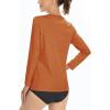 imageBoladeci Womens Swim Shirts Long Sleeve V Neck UPF 50 Sun Protection Quick Dry Rash Guard Workout TopsDark Orange