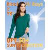 imageBoladeci Womens Swim Shirts Long Sleeve V Neck UPF 50 Sun Protection Quick Dry Rash Guard Workout TopsEmerald Green