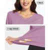 imageBoladeci Womens Swim Shirts Long Sleeve V Neck UPF 50 Sun Protection Quick Dry Rash Guard Workout TopsGray Purple