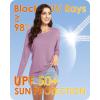 imageBoladeci Womens Swim Shirts Long Sleeve V Neck UPF 50 Sun Protection Quick Dry Rash Guard Workout TopsGray Purple