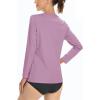 imageBoladeci Womens Swim Shirts Long Sleeve V Neck UPF 50 Sun Protection Quick Dry Rash Guard Workout TopsGray Purple