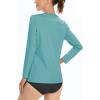 imageBoladeci Womens Swim Shirts Long Sleeve V Neck UPF 50 Sun Protection Quick Dry Rash Guard Workout TopsGrey Green